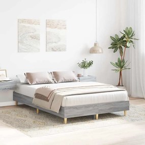 Estrutura de cama sem colchão 140x190 cm cinzento sonoma