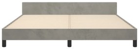 Estrutura de cama sem colchão 160x200 cm veludo cinzento-claro