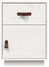 Mesa de cabeceira 40x34x55 cm madeira de pinho maciça branco