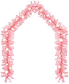 Grinalda de Natal com luzes LED 20 m cor-de-rosa