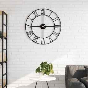 vidaXL Relógio de parede Ø50 cm ferro preto