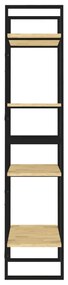 Estante com 4 prateleiras 60x30x140 cm pinho maciço castanho