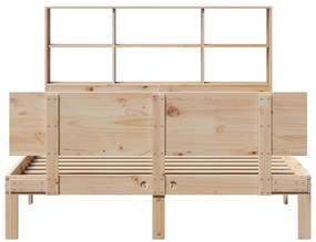 Cama com estante sem colchão 140x190 cm pinho maciço
