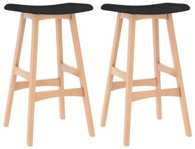 vidaXL Bancos de bar 2 pcs tecido preto