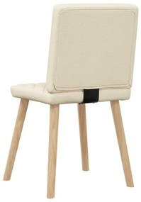 Cadeiras de jantar 4 pcs tecido cor creme