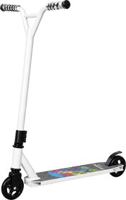 SPORTNOW Trotinete Acrobática para Truques com Plataforma em Alumínio, Rolamentos ABEC-7, Rodas 100 mm e Guiador 360°, Branco | Aosom Portugal