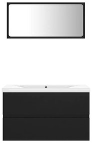 Conjunto de móveis de casa de banho contraplacado preto