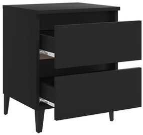 Mesa de cabeceira 40x35x50 cm derivados de madeira preto