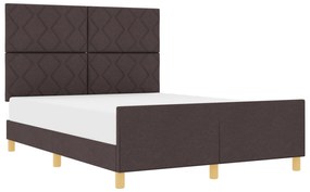 Estrutura de Cama vidaXL Castanho Escuro 140x200 cm em Tecido