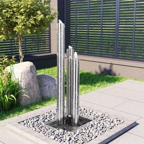 vidaXL Fonte de jardim 48x34x123 cm aço inoxidável prateado