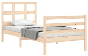 Estrutura cama de solteiro c/ cabeceira madeira maciça