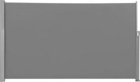 Toldo lateral 180 x 400 cm com caixa em liga de alumínio, extensível, opaco cinzento