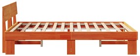 Estrutura da Cama com cabeceira Castanho-mel 150 x 200 cm