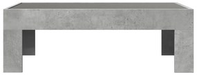 Mesa de centro luzes LED Infinity 90x50x30 cm cinzento cimento