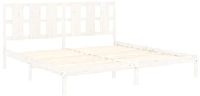 Estrutura de cama 200x200 cm pinho maciço branco