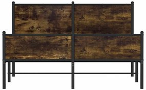 Estrutura de cama sem colchão 150x200 cm metal carvalho fumado