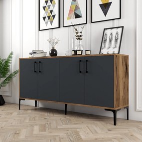 Console Kiev160 – Nogueira e Antracite – 160 cm