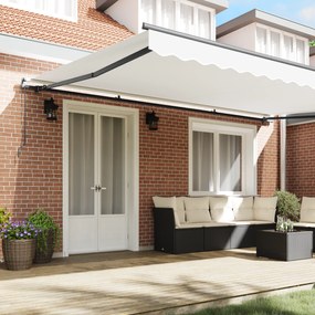 Toldo Retrátil Manual vidaXL Branco 500x350 cm