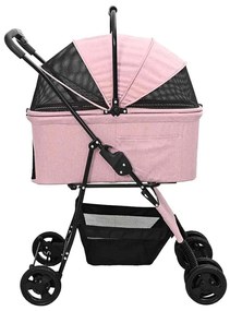 Carrinho de Pet Dobrável Rosa 81 x 47 x 99 cm Tecido Oxford