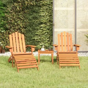 vidaXL 3 pcs conjunto lounge de jardim Adirondack acácia maciça