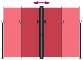 Toldo lateral retrátil 220x600 cm vermelho