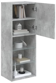 Móvel de TV com luzes LED 40,5x30x102 cm cinzento cimento