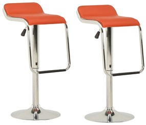 vidaXL Bancos de bar 2 pcs tecido laranja e madeira curvada