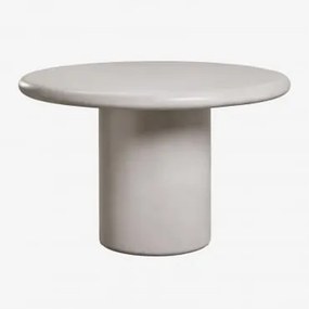 Mesa De Jantar Redonda Em Cimento Namara Cinza Claro & Ø120 Cm - Sklum