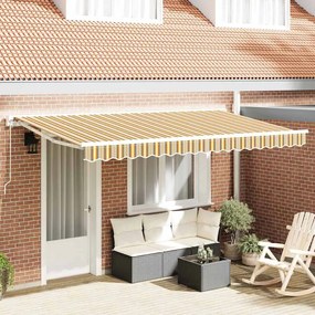 vidaXL Toldo Retrátil Manual Azul Marinho 400x200 cm