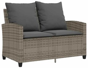 6 pcs conjunto sofás de jardim com almofadões vime cinzento