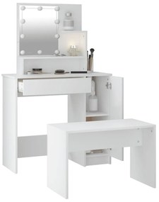 Conjunto toucador c/ LEDs madeira processada branco