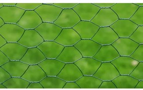 Cerca de arame galinheiro c/ revestimento em PVC 25x0,75m verde