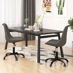 vidaXL Cadeiras de jantar giratórias 2 pcs tecido cinzento-escuro