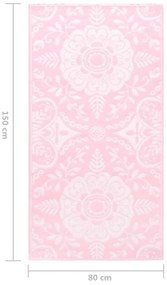 Tapete de exterior 80x150 cm ARAKIL PP cor-de-rosa