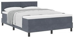 Cama Box com Colchão vidaXL Cinza Escuro 140x190 cm Veludo