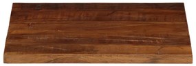 Tampo de mesa retangular 60x50x2,5 cm madeira recuperada maciça