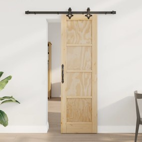 vidaXL Porta Deslizante com Conjunto de Hardware "ORKDAL" de Madeira Maciça de Pinus