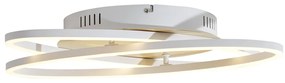 Plafon Branco com Madeira Incl. LED Regulável em 3 Níveis 2-Luzes - Kane Moderno
