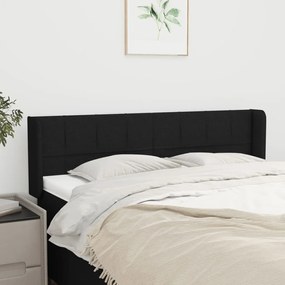 Cabeceira de cama c/ abas tecido 147x16x78/88 cm preto