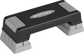 SPORTNOW Stepper Fitness Aeróbico 3 Níveis, Altura Ajustável 12/17,5/22,5 cm, Superfície Antiderrapante, Carga 250 kg, Cinza | Aosom Portugal
