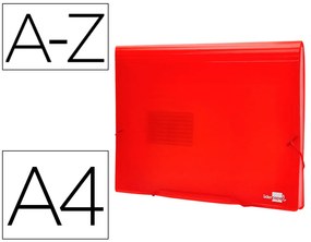 Pasta Classificadora com Fole Din A4 Transparente 13 Departamentos Vermelho