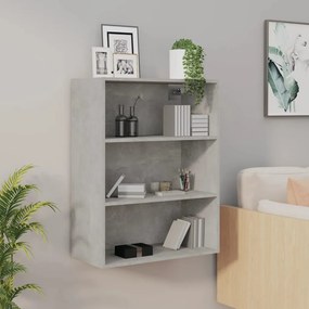 vidaXL Armário de parede suspenso 69,5x32,5x90 cm cinzento cimento