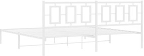 Estrutura de cama com cabeceira 193x203 cm metal branco