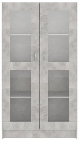 Armário vitrine 82,5x30,5x150 cm contraplacado cinzento cimento