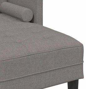 Conjunto de Sofás de 2 Peças com Almofadas em Tecido Taupe