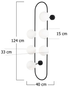 Candeeiro de Parede Abakus – Preto e Branco – 40 x 33 cm
