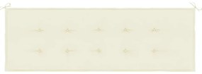 Almofadão p/ banco de jardim 150x50x4 cm tecido oxford creme