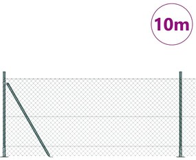 Conjunto de Postes de Cerca Prateado 10 x 1 m Aço Galvanizado