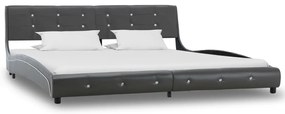 Estrutura de cama 180x200 cm couro artificial cinzento