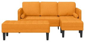 Conjunto de Sofá de 2 Peças com Almofadas Tecido Amarelo Escuro